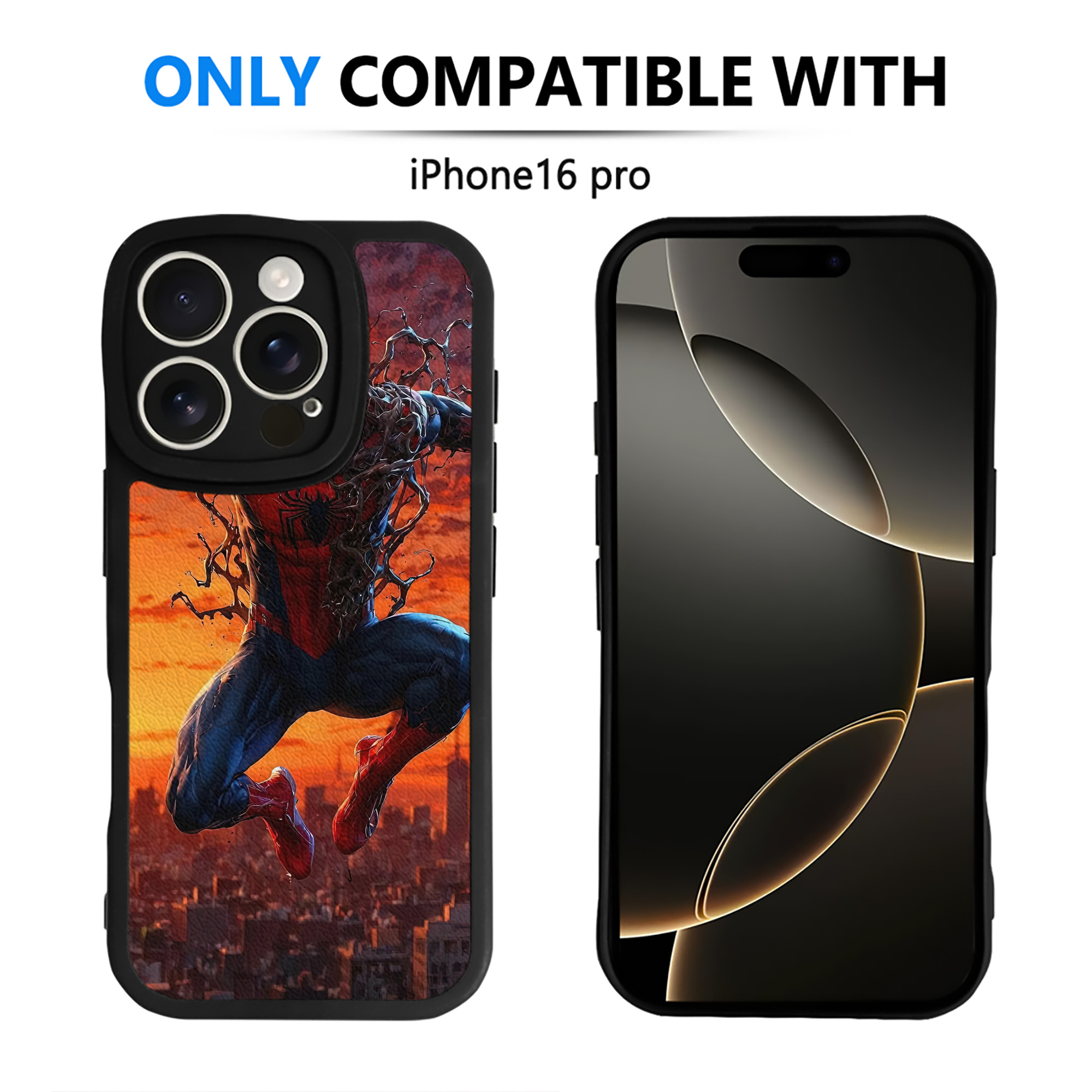 （画像用） Spider Man スパイダーマン 【iPhone 16シリーズ対応】シリコンスマホケース（レザー調） 材質：シリコン